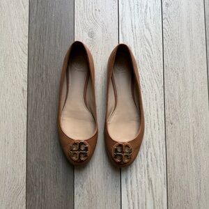 Tory Burch Brown Leather Ballet Flats